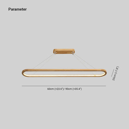 Oval Wood and Acrylic LED Ceiling Pendant - Arrielight