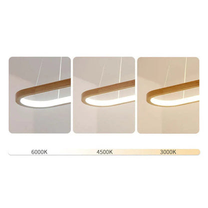 Oval Wood and Acrylic LED Ceiling Pendant - Arrielight