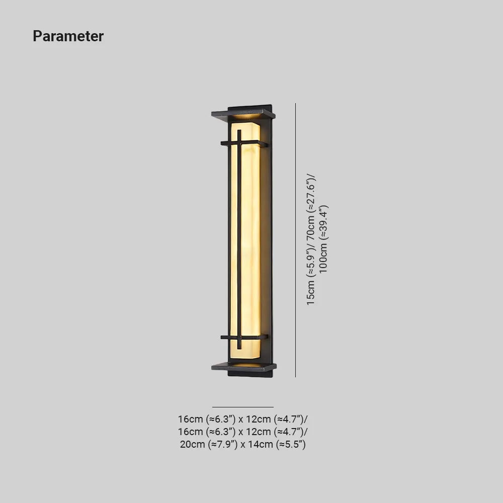 Alabaster-Effect Linear LED Outdoor Wall Light - Arrielight