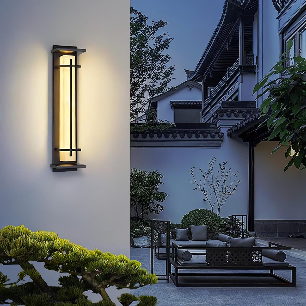 Alabaster-Effect Linear LED Outdoor Wall Light - Arrielight
