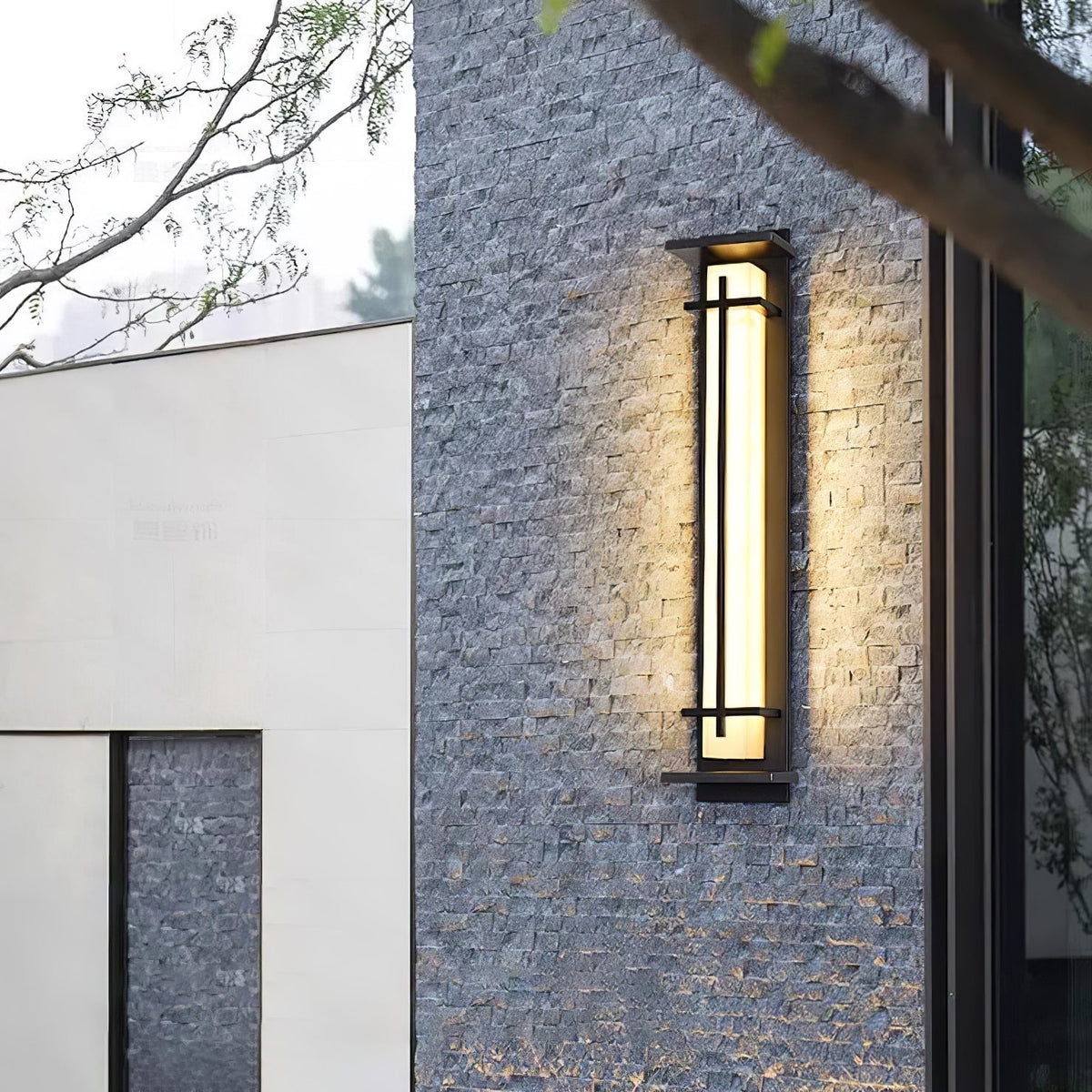 Alabaster-Effect Linear LED Outdoor Wall Light - Arrielight