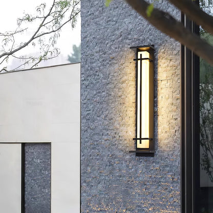 Alabaster-Effect Linear LED Outdoor Wall Light - Arrielight