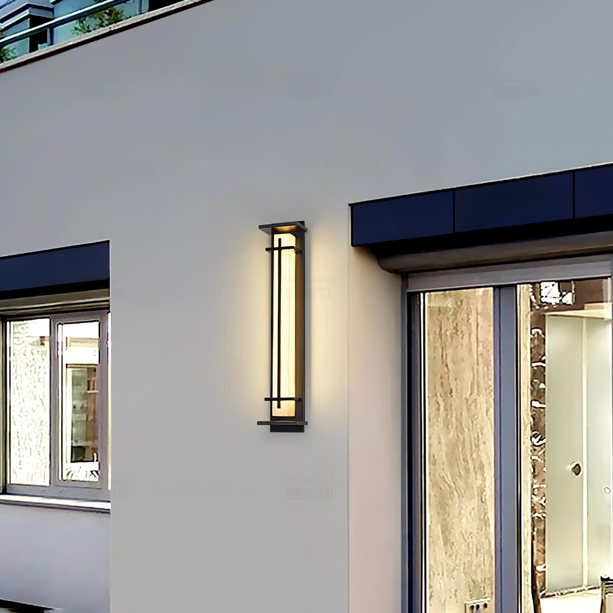 Alabaster-Effect Linear LED Outdoor Wall Light - Arrielight