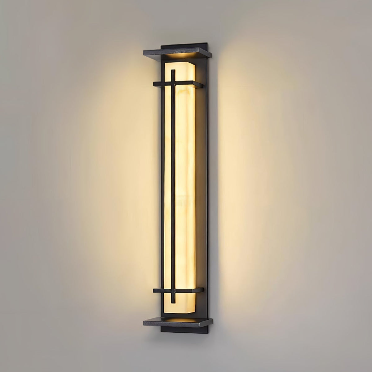 Alabaster-Effect Linear LED Outdoor Wall Light - Arrielight