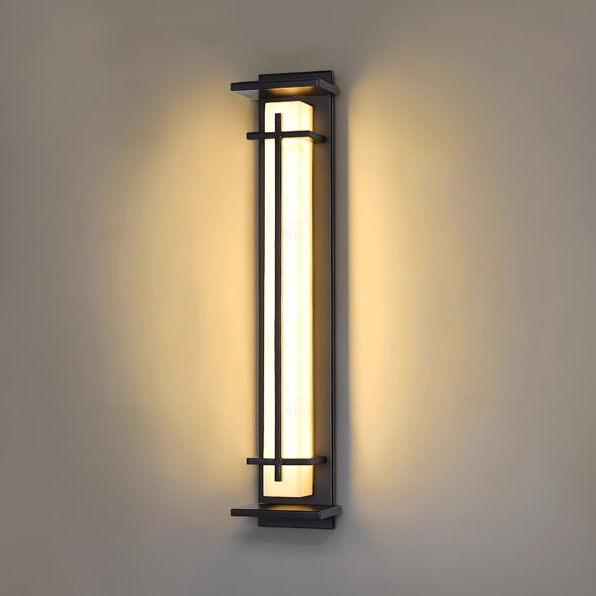 Alabaster-Effect Linear LED Outdoor Wall Light - Arrielight