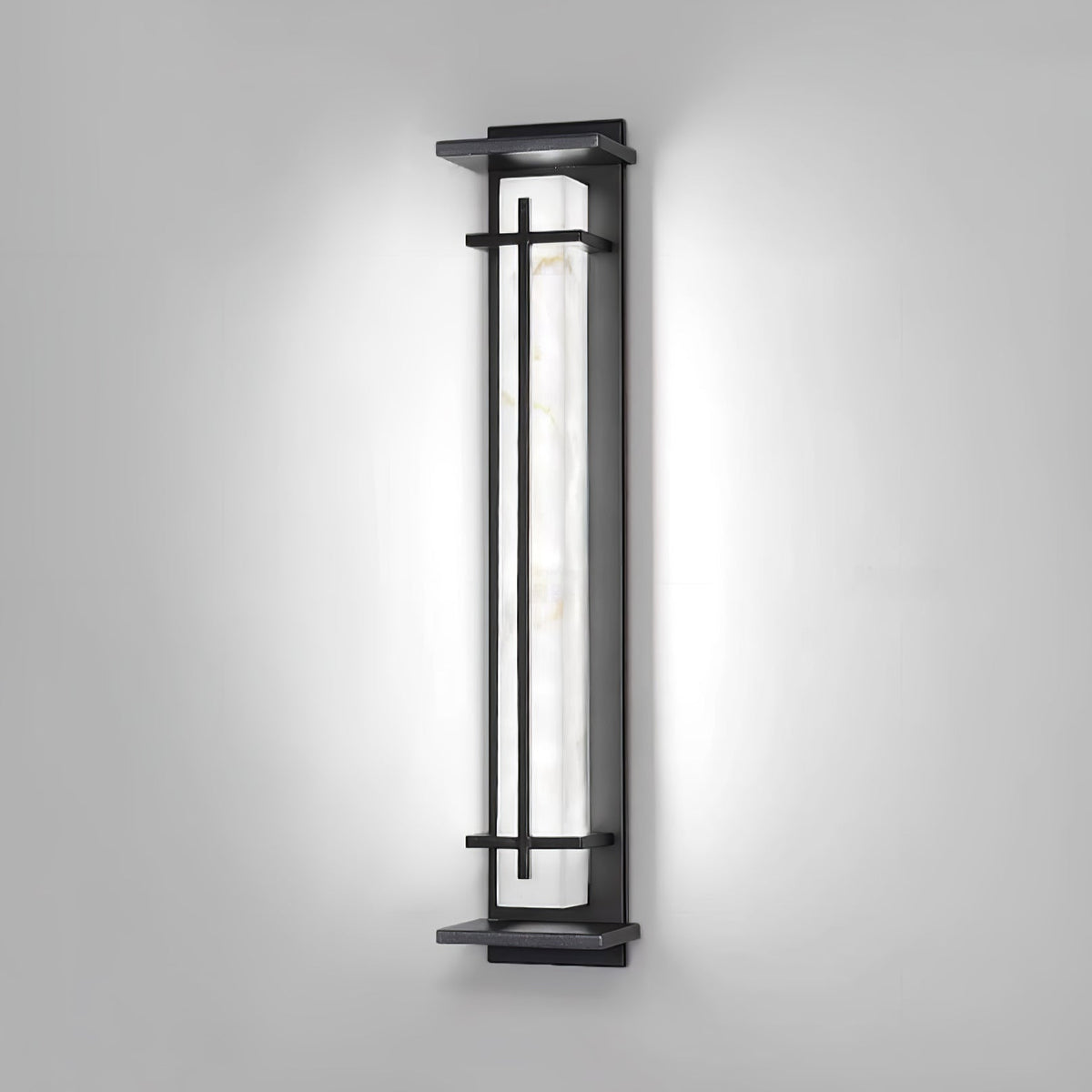 Alabaster-Effect Linear LED Outdoor Wall Light - Arrielight