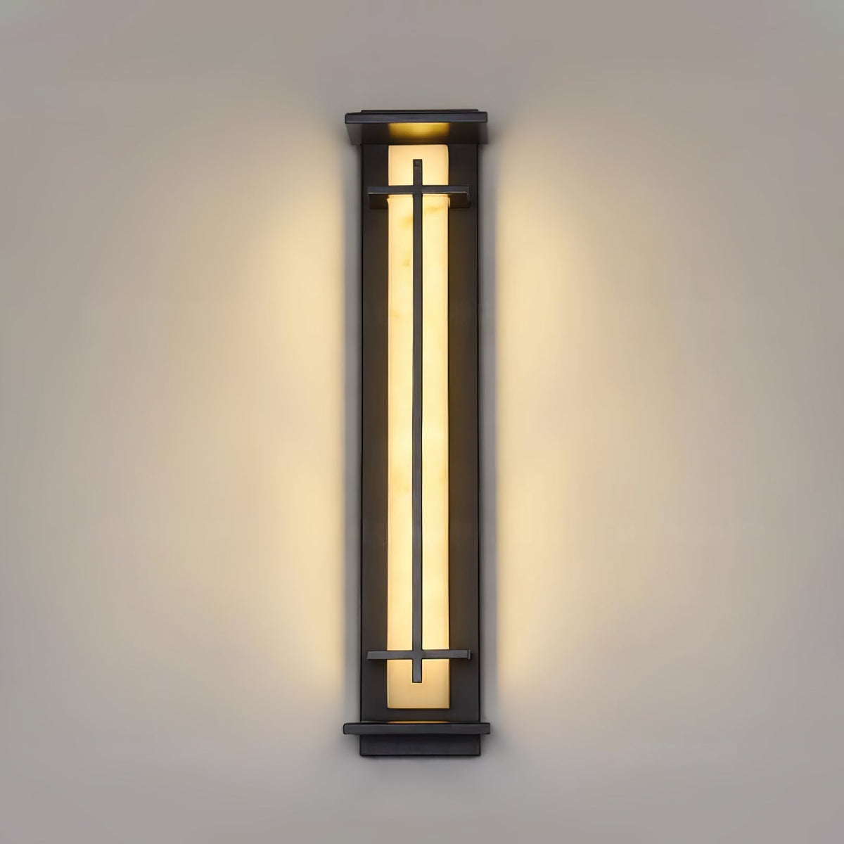 Alabaster-Effect Linear LED Outdoor Wall Light - Arrielight