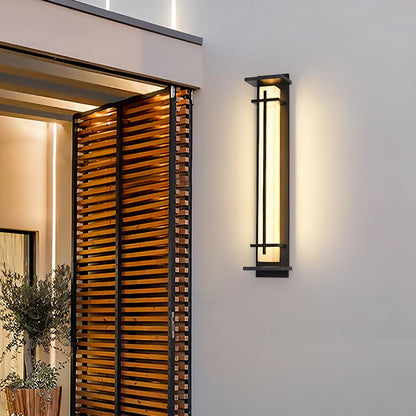 Alabaster-Effect Linear LED Outdoor Wall Light - Arrielight