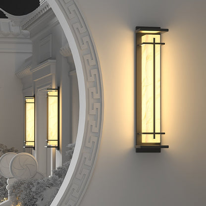 Alabaster-Effect Linear LED Outdoor Wall Light - Arrielight