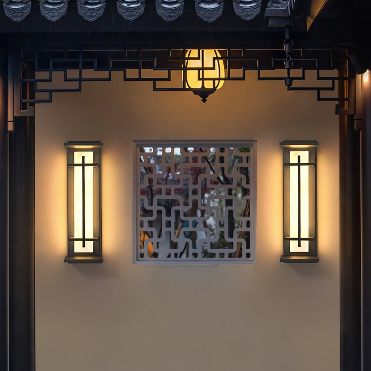 Alabaster-Effect Linear LED Outdoor Wall Light - Arrielight
