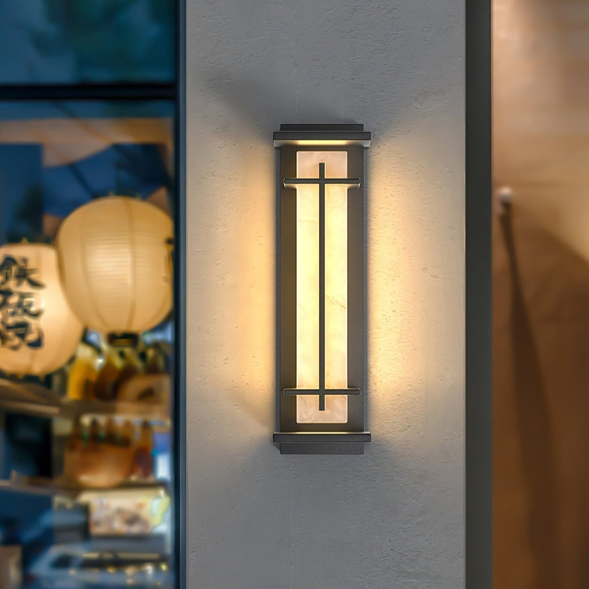 Alabaster-Effect Linear LED Outdoor Wall Light - Arrielight
