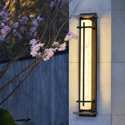 Alabaster-Effect Linear LED Outdoor Wall Light - Arrielight