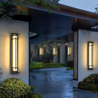 Alabaster-Effect Linear LED Outdoor Wall Light - Arrielight