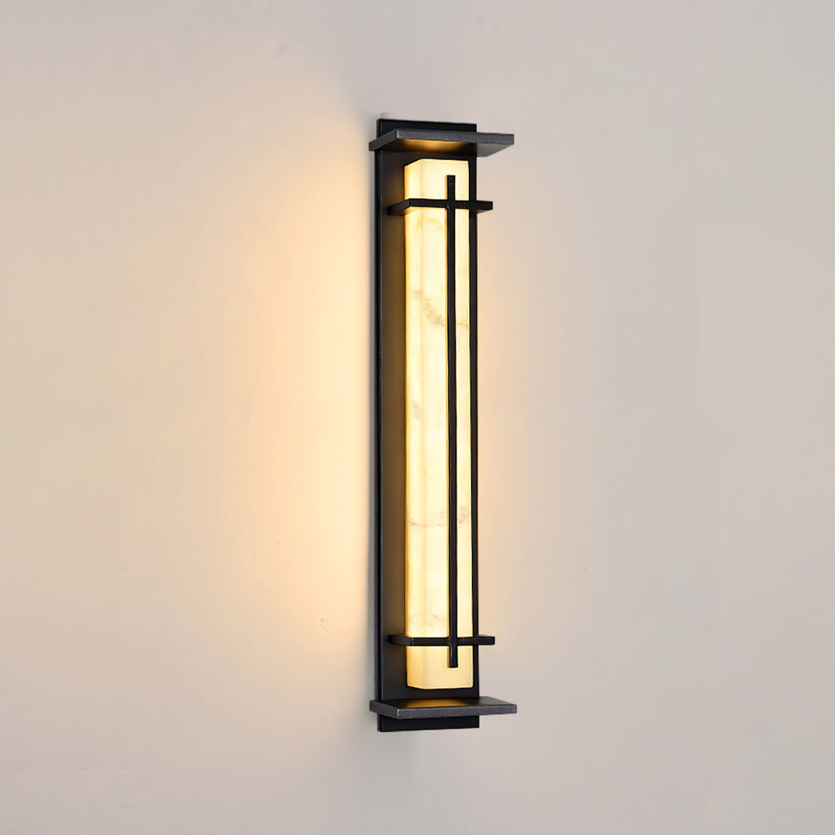 Alabaster-Effect Linear LED Outdoor Wall Light - Arrielight