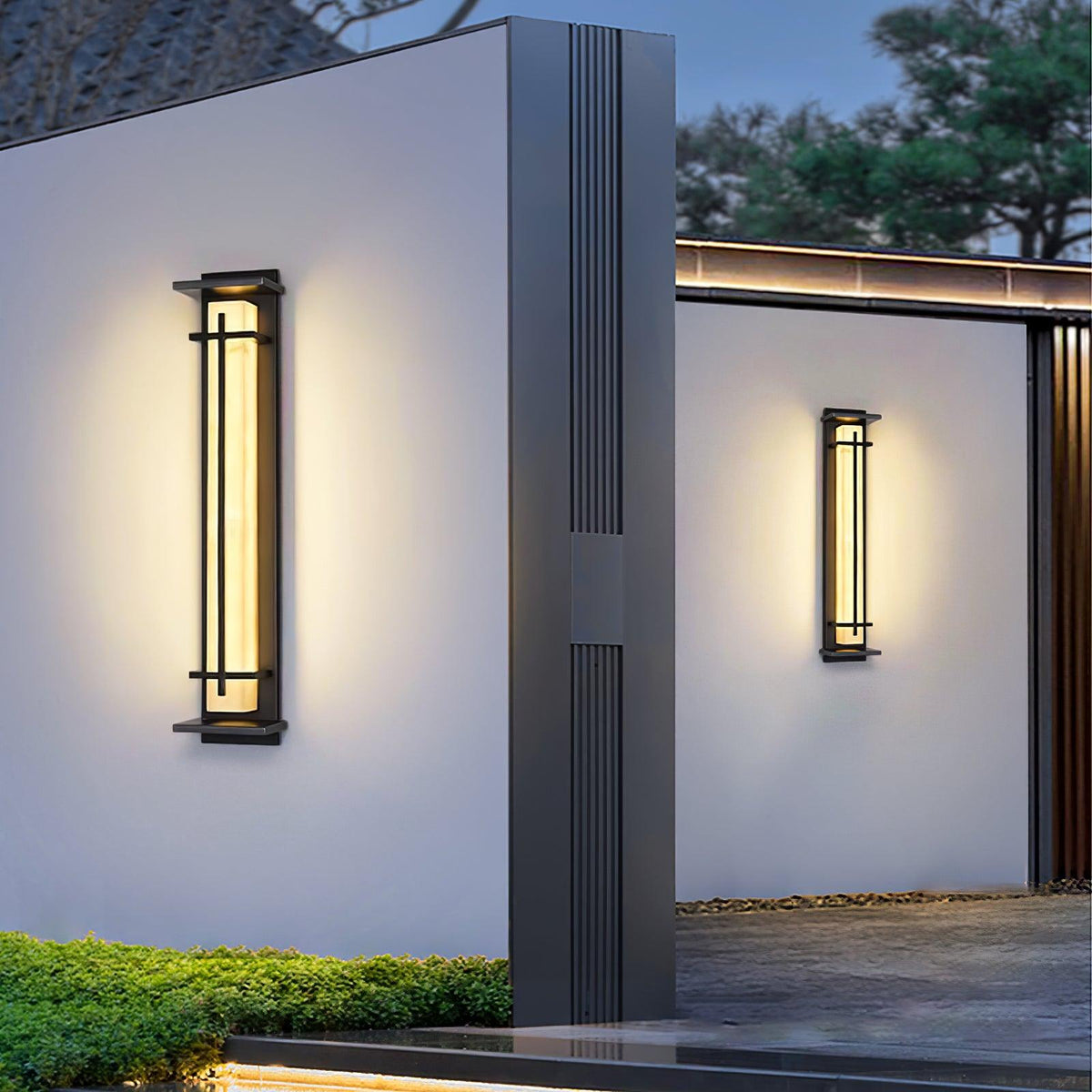 Alabaster-Effect Linear LED Outdoor Wall Light - Arrielight