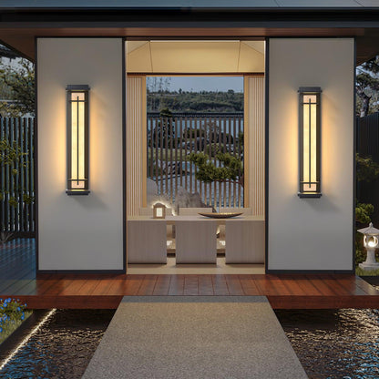 Alabaster-Effect Linear LED Outdoor Wall Light - Arrielight