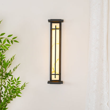 Alabaster-Effect Linear LED Outdoor Wall Light - Arrielight
