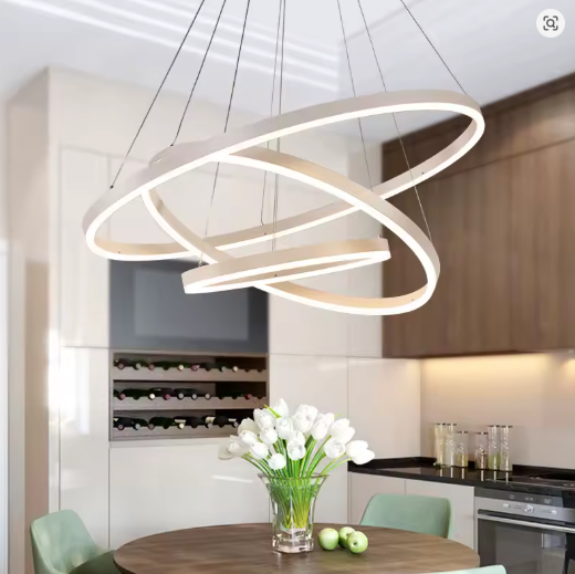 Designer LED Pendant Light Chandelier – Modern 3D Ring Shape