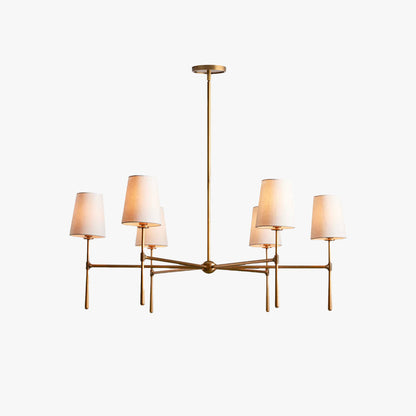 Linen Shade Mid-Century 6 Light Chandelier - Arrielight