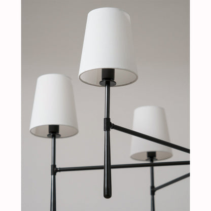 Linen Shade Mid-Century 6 Light Chandelier - Arrielight