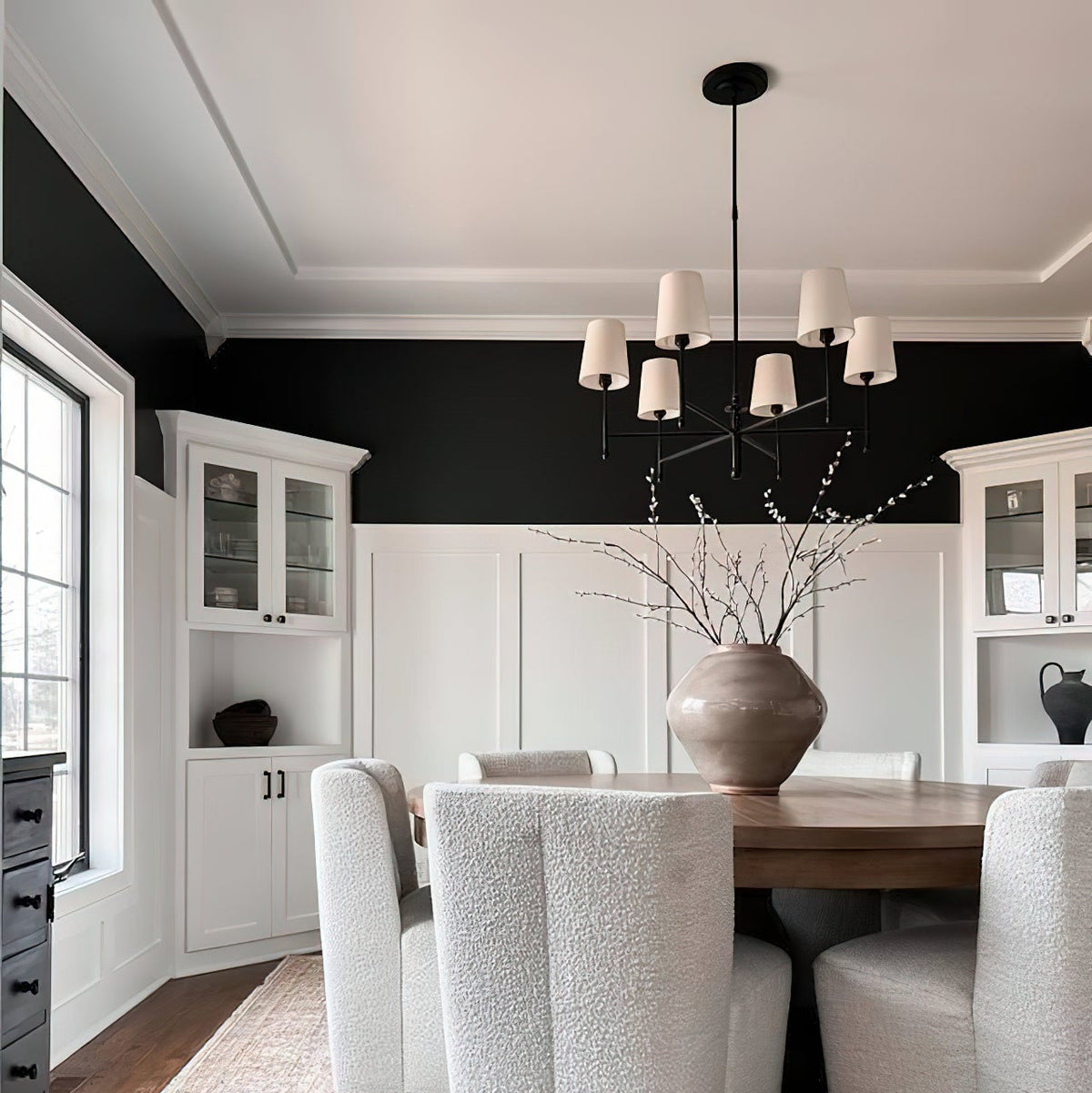 Linen Shade Mid-Century 6 Light Chandelier - Arrielight