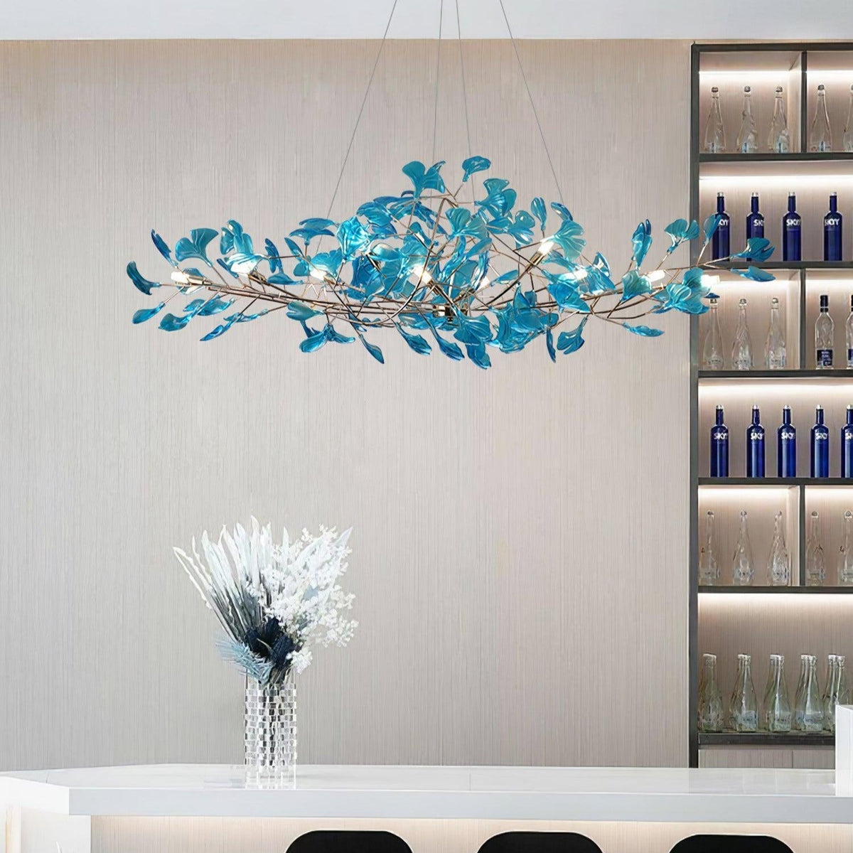 Leaf Branch Acrylic Ceiling Chandelier - Arrielight