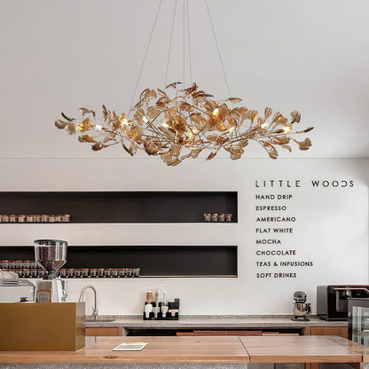 Leaf Branch Acrylic Ceiling Chandelier - Arrielight