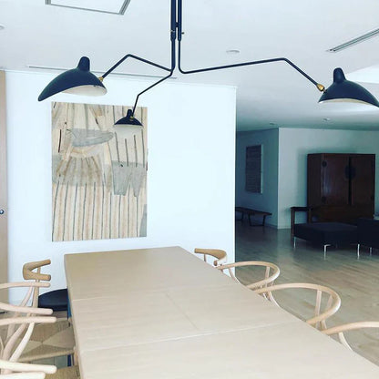 Black Ceiling Light with Rotating Arms – Modern Adjustable Chandelier