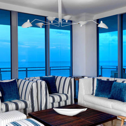 Black Ceiling Light with Rotating Arms – Modern Adjustable Chandelier