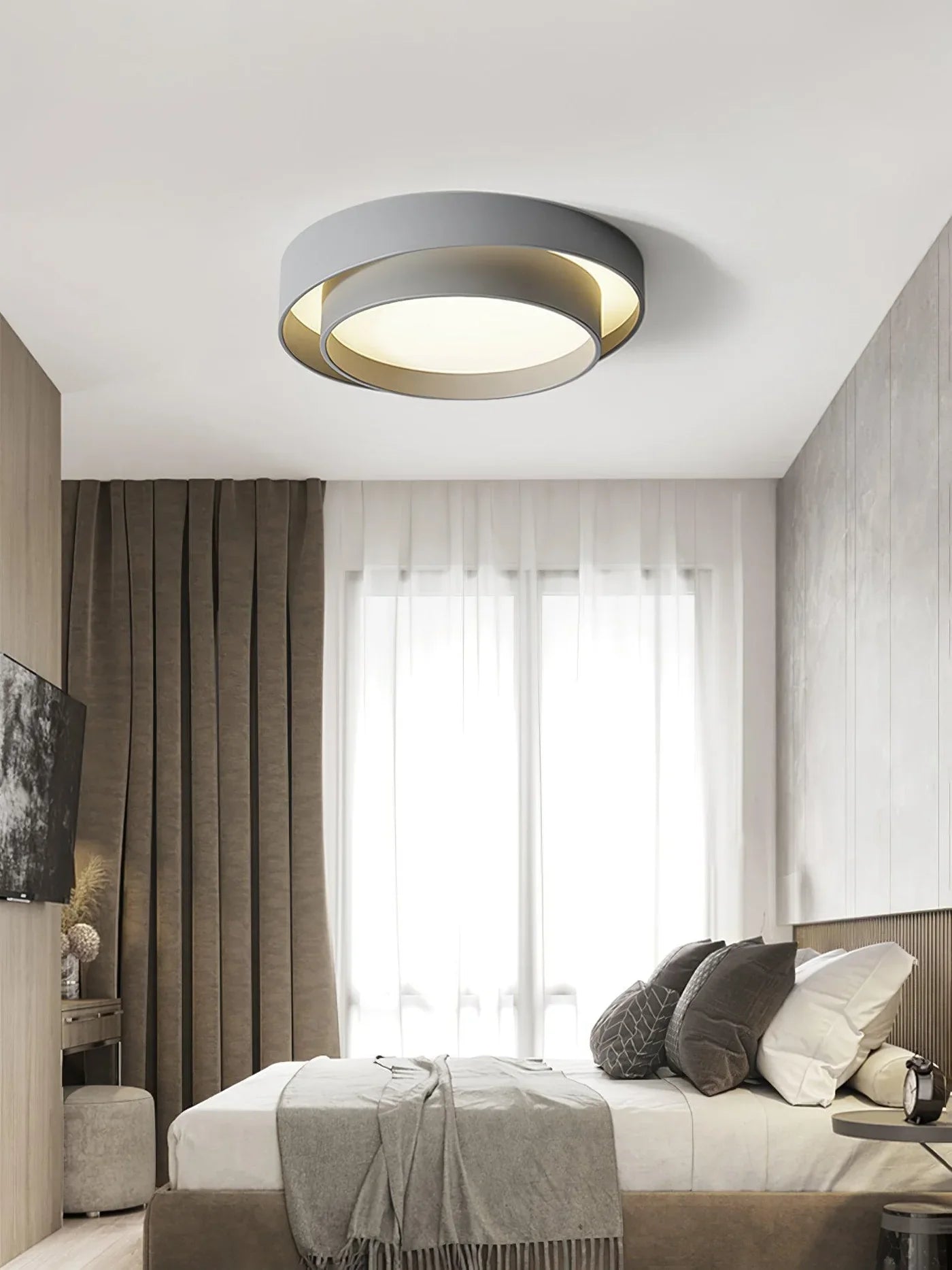 Modern LED Ceiling Light – Elegant Round Flush Mount for Living Room & Bedroom