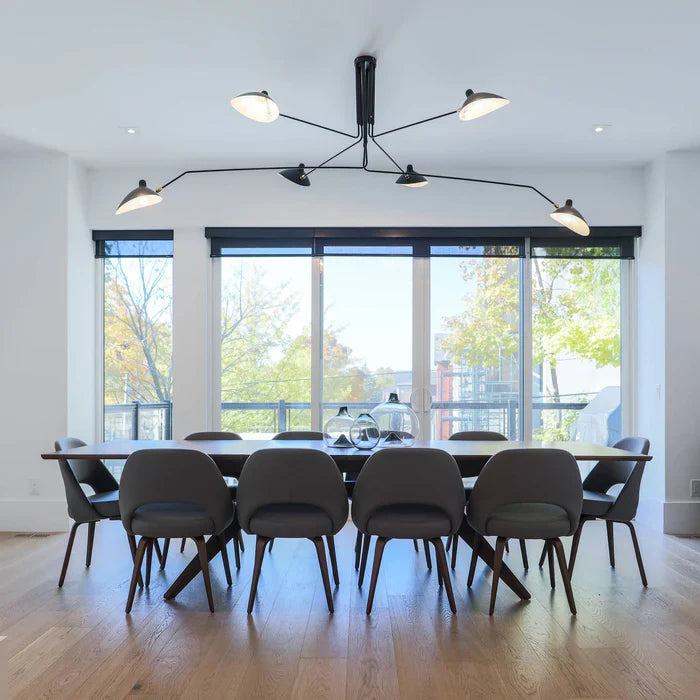 Black Ceiling Light with Rotating Arms – Modern Adjustable Chandelier