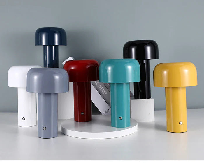 Mushroom LED Table Lamp – Portable, Rechargeable & Touch Control