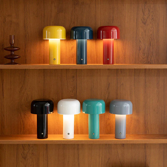 Mushroom LED Table Lamp – Portable, Rechargeable & Touch Control