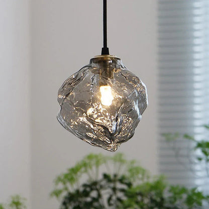Modern Pendant Light with Irregular Glass Shade