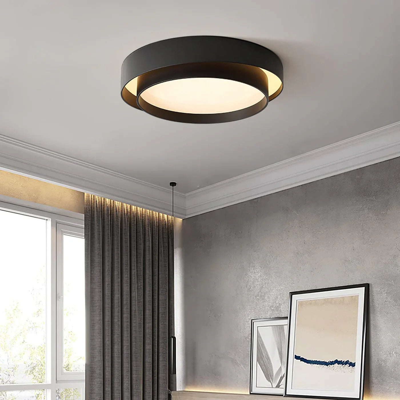 Modern LED Ceiling Light – Elegant Round Flush Mount for Living Room & Bedroom