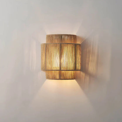 Hikari Boho Wall Light with Natural Rope