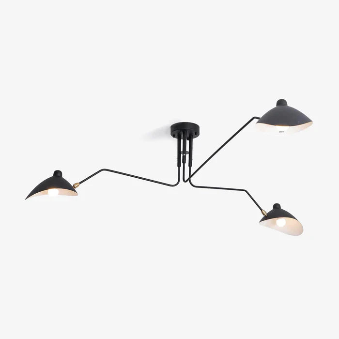 Black Ceiling Light with Rotating Arms – Modern Adjustable Chandelier