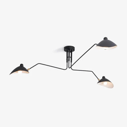 Black Ceiling Light with Rotating Arms – Modern Adjustable Chandelier