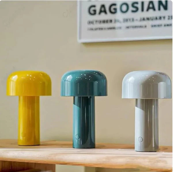 Mushroom LED Table Lamp – Portable, Rechargeable & Touch Control