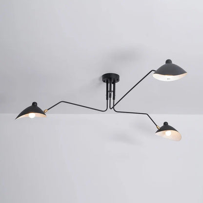 Black Ceiling Light with Rotating Arms – Modern Adjustable Chandelier