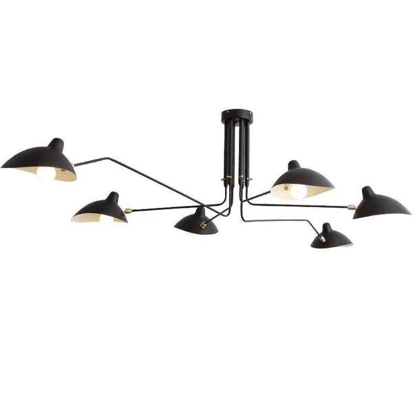 Black Ceiling Light with Rotating Arms – Modern Adjustable Chandelier