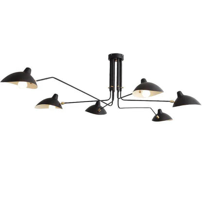 Black Ceiling Light with Rotating Arms – Modern Adjustable Chandelier