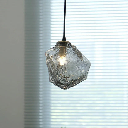 Modern Pendant Light with Irregular Glass Shade