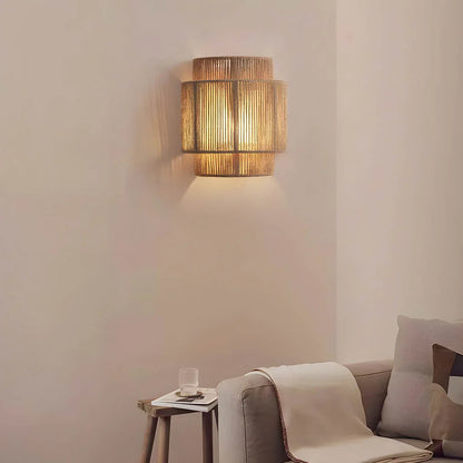 Hikari Boho Wall Light with Natural Rope