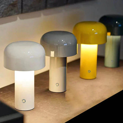Mushroom LED Table Lamp – Portable, Rechargeable & Touch Control