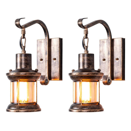 Hanging Lantern Wall Light with Glass Shade - Arrielight