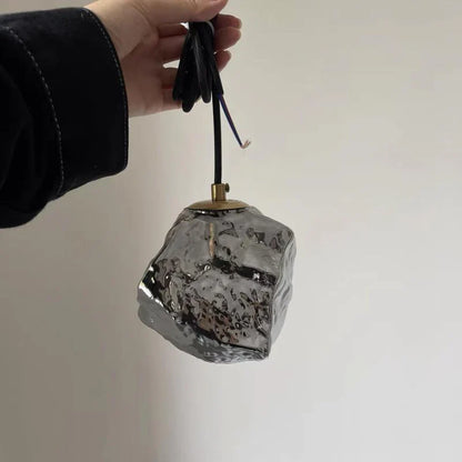 Modern Pendant Light with Irregular Glass Shade