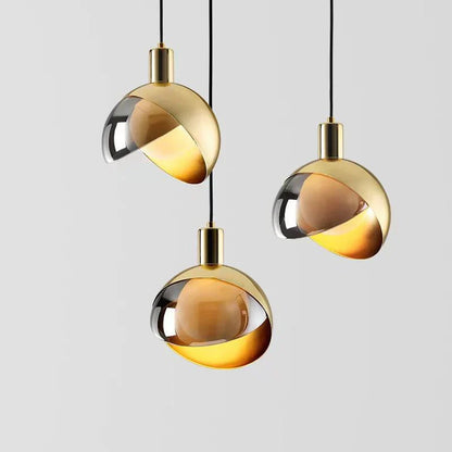 Modern LED Pendant Light with Smoked Glass Globe Shade