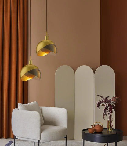 Modern LED Pendant Light with Smoked Glass Globe Shade