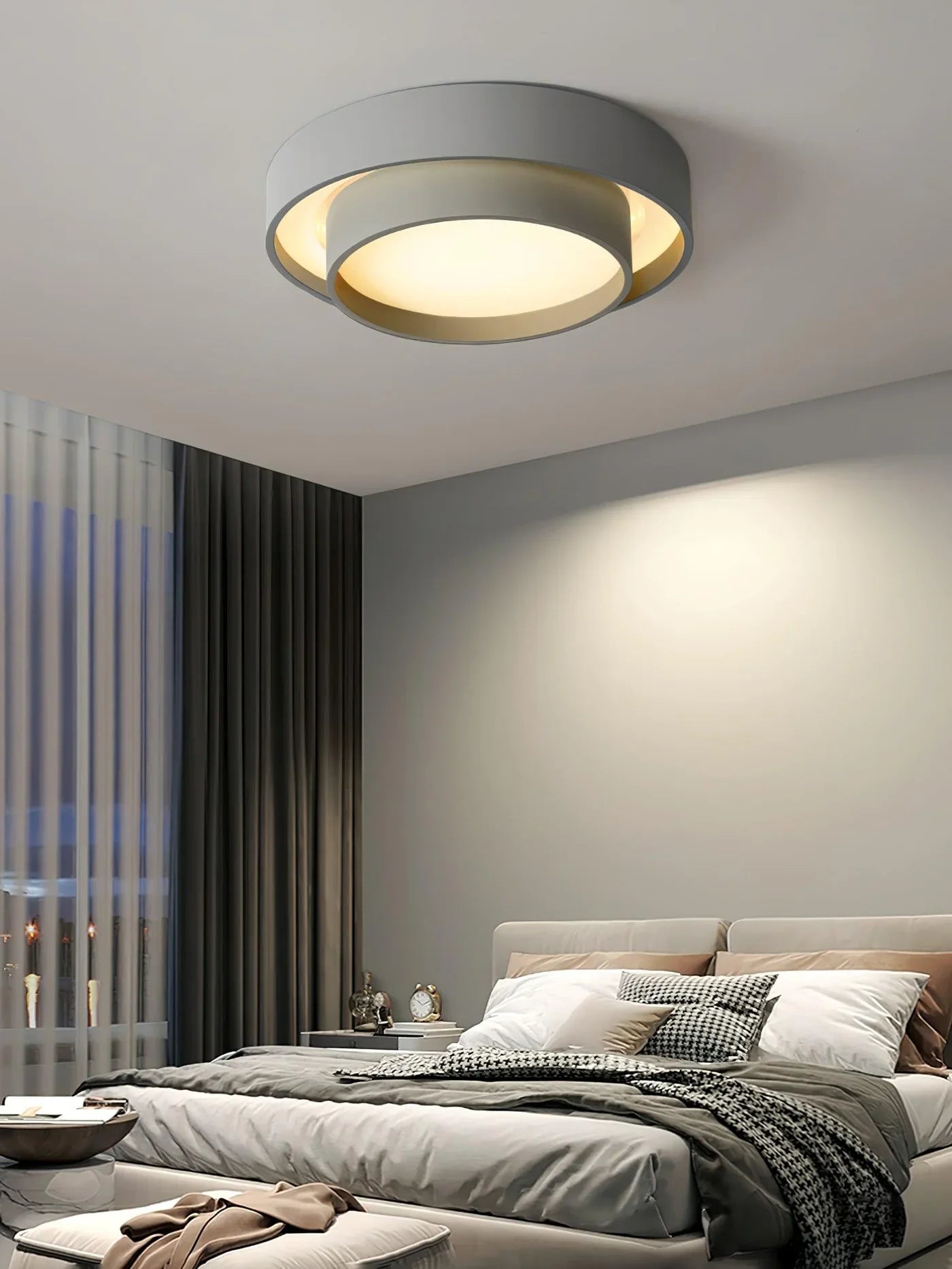 Modern LED Ceiling Light – Elegant Round Flush Mount for Living Room & Bedroom